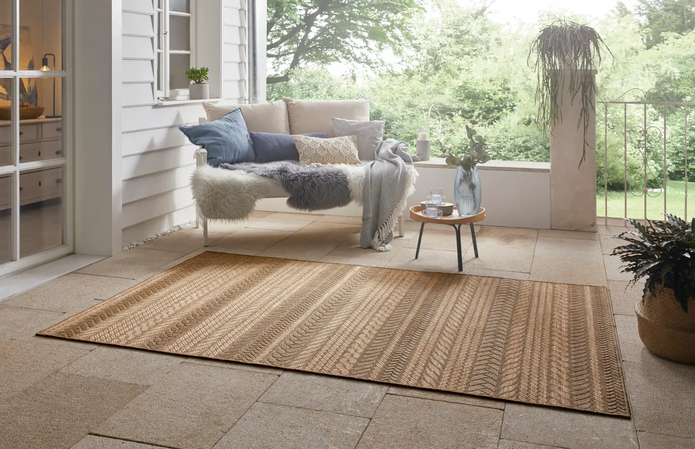 Hanse Home Forest In- & Outdoorteppich Granado Beige Braun – Ansicht 2