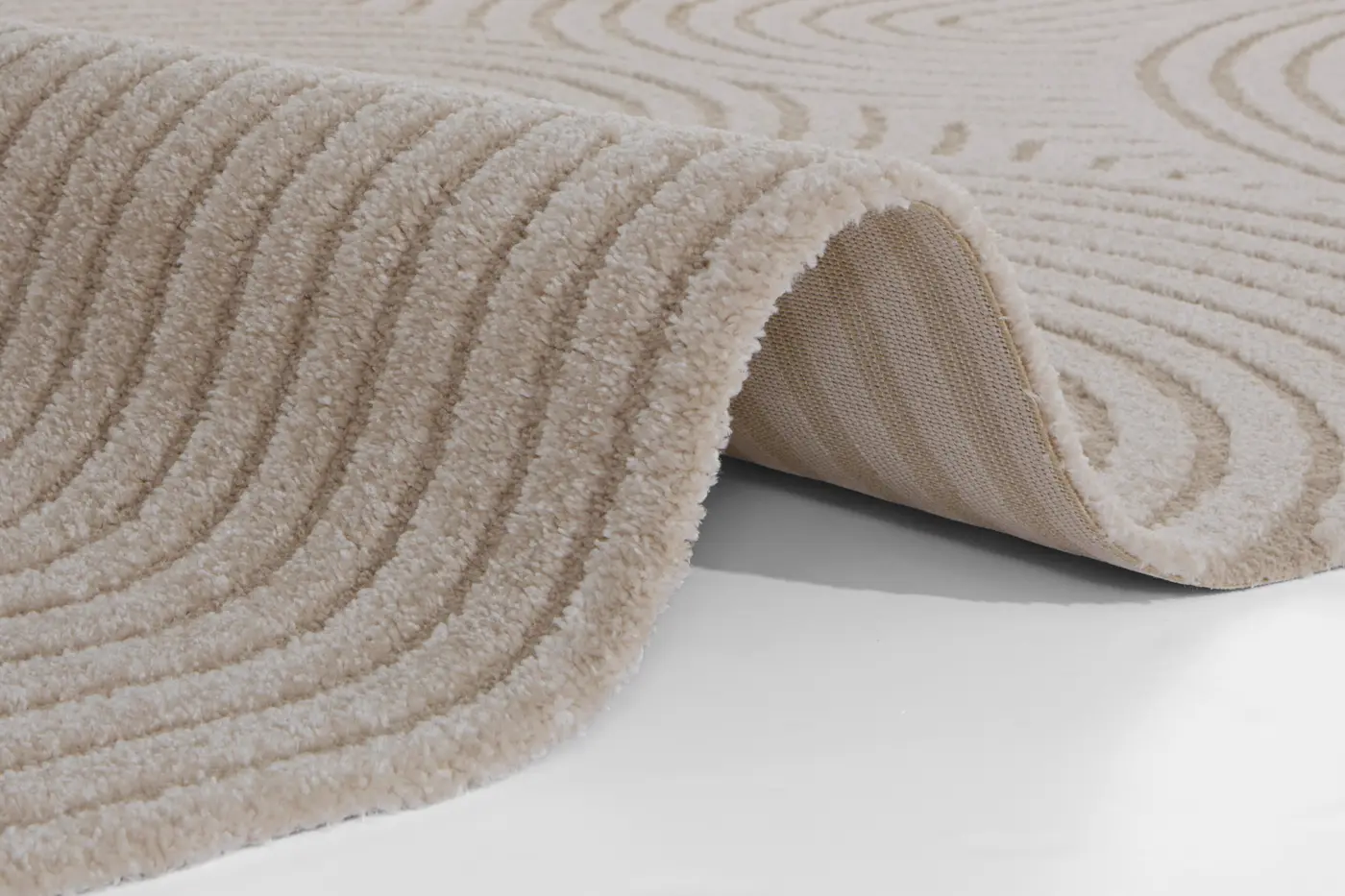 Elle Decoration New York Kurzflorteppich in Hoch-Tief Effekt Panglao Creme Beige – Ansicht 3