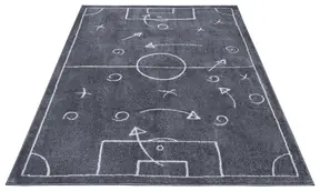 Hanse Home Adventures Kinderteppich Gameplan Dunkelgrau
