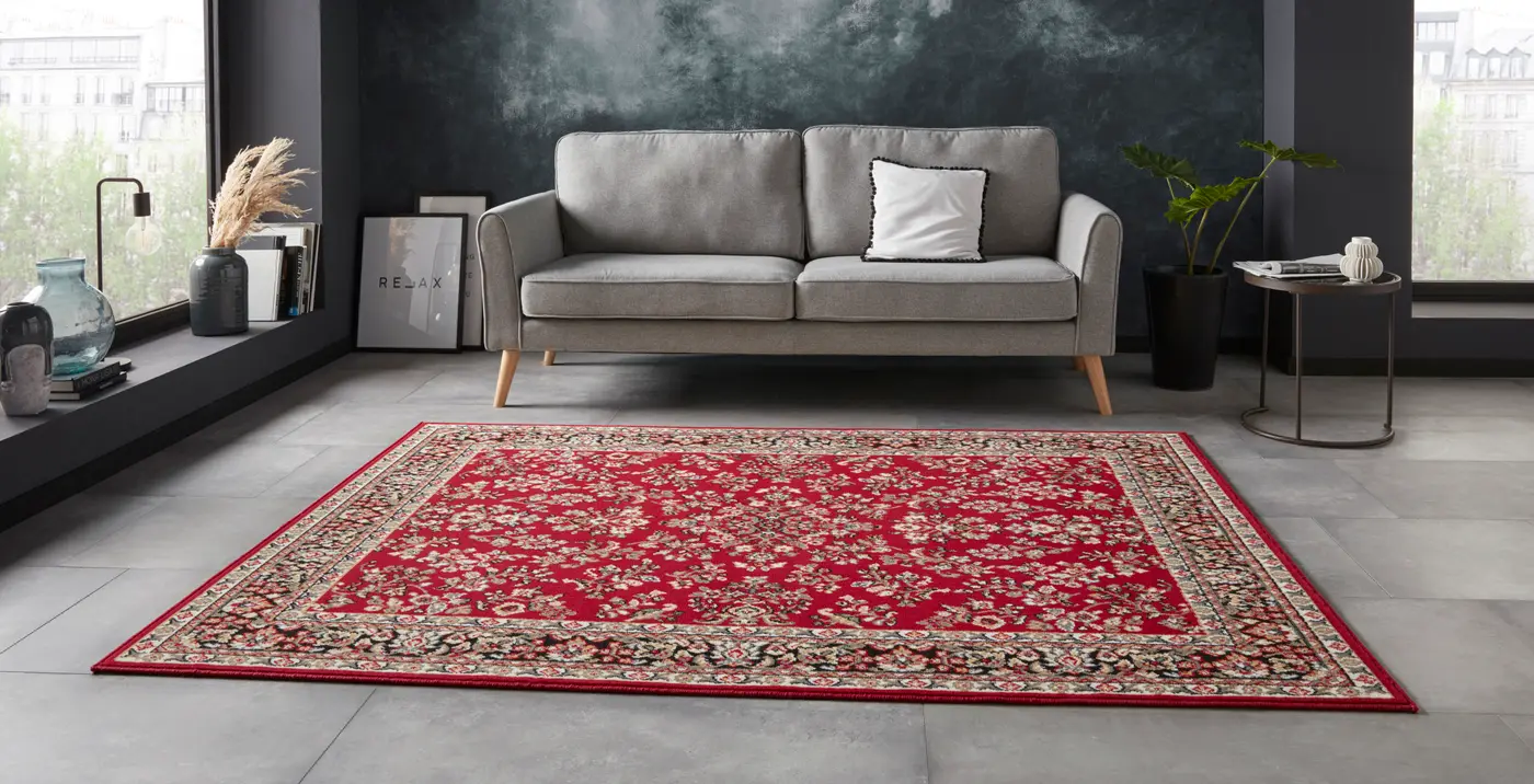 Hanse Home 005 Kurzflor Teppich Design Rot – Ansicht 2
