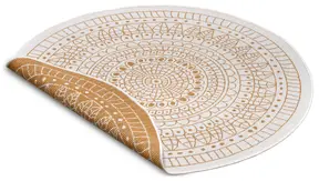 Hanse Home In- und Outdoor Wendeteppich rund Porto Ocker