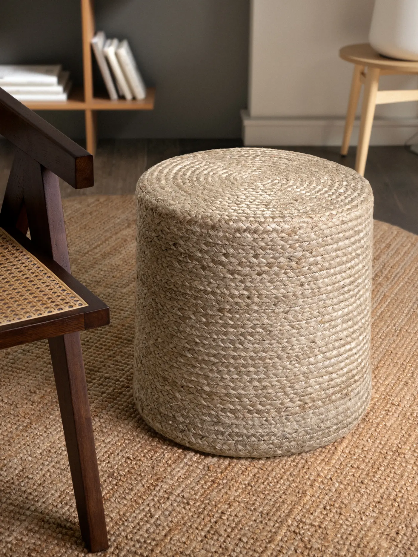 Hanse Home Jutta Jute Pouf Jutta Natur Greige – Ansicht 2