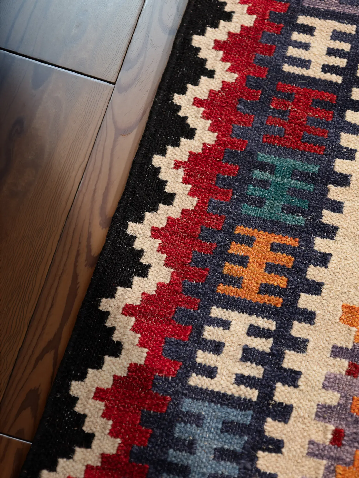 Hanse Home Kamal Afghan Kelim Teppich Kian Creme Multifarben – Ansicht 3