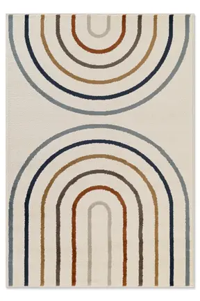 Hanse Home Adventures Kinderteppich Double Rainbow Creme Multifarben