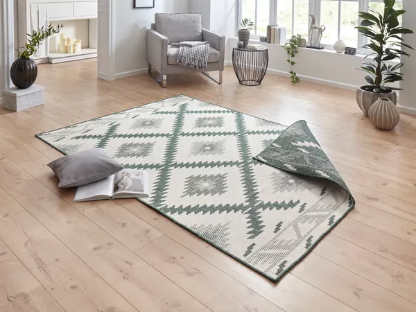 Hanse Home Twin Supreme In- & Outdoor Wendeteppich Malibu Grün Creme