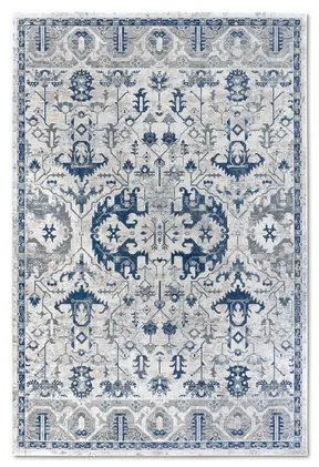 Villeroy & Boch 1869 Kurzflor Teppich Emmanuel Creme Blau