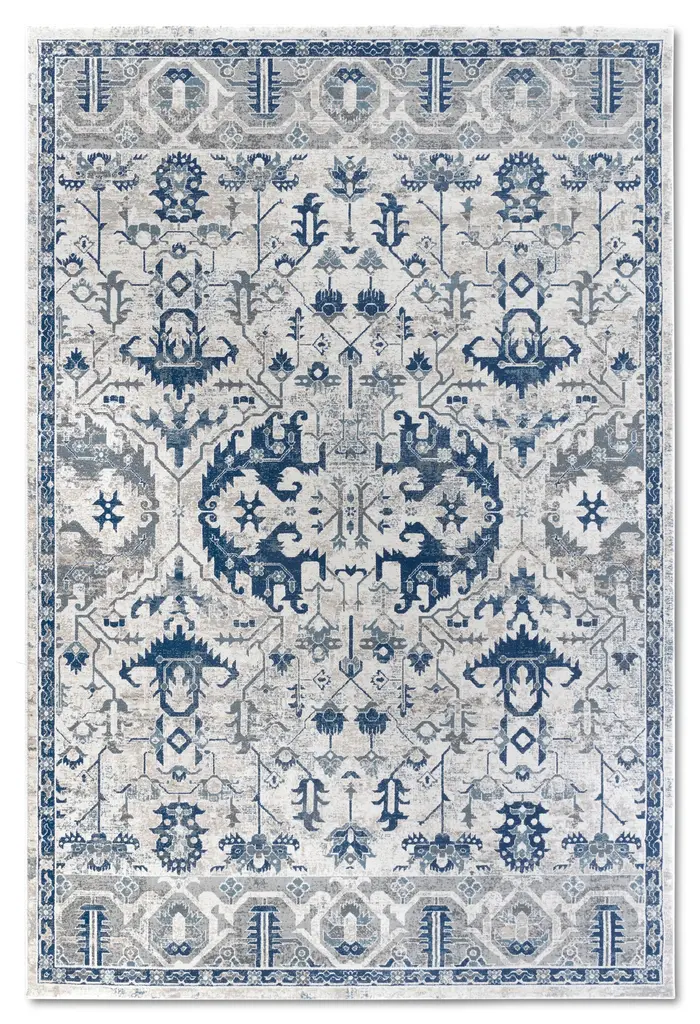 Villeroy & Boch 1869 Kurzflor Teppich Emmanuel Creme Blau