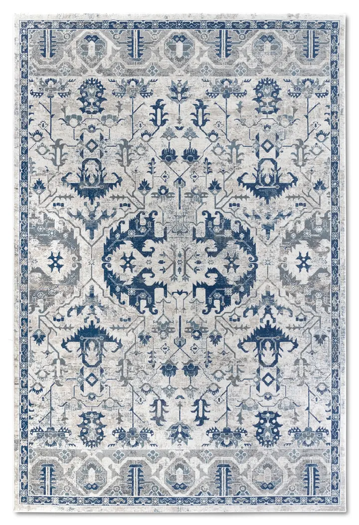 Villeroy & Boch 1869 Kurzflor Teppich Emmanuel Creme Blau