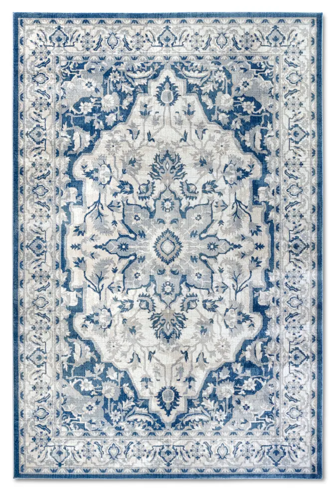 Villeroy & Boch 1869 Kurzflor Teppich Gabrielle Creme Blau