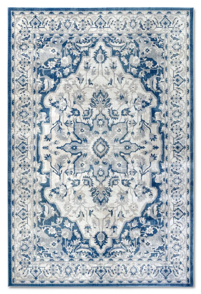 Villeroy & Boch 1869 Kurzflor Teppich Gabrielle Creme Blau