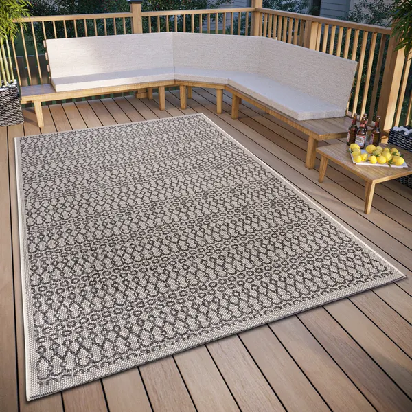 Hanse Home Clyde In- und Outdoor Teppich Vanti Beige Grau