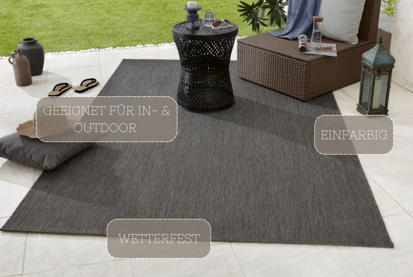 Hanse Home Meadow In- & Outdoorteppich Match Anthrazit – Ansicht 3