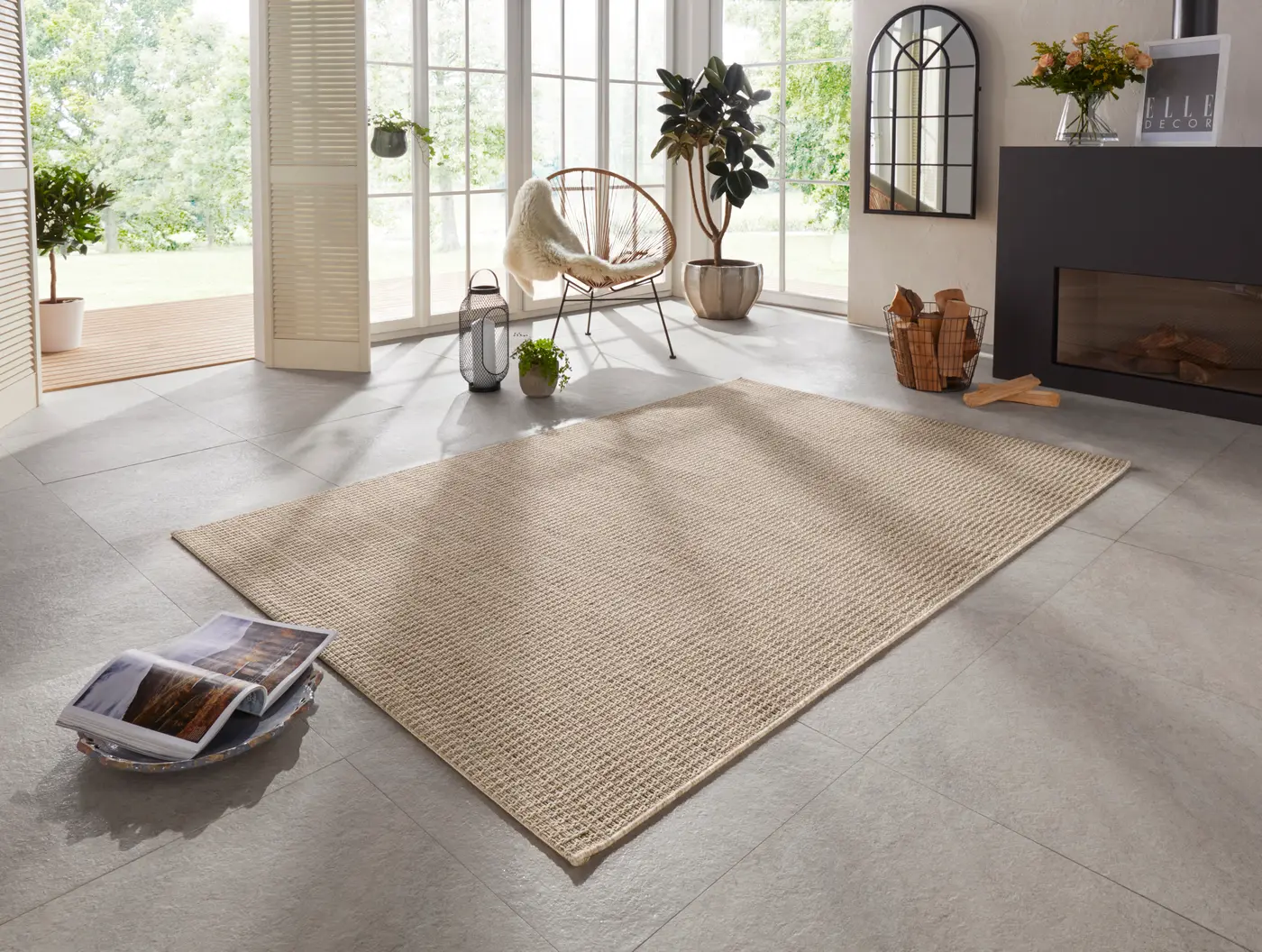 Elle Decoration Brave In- & Outdoor Teppich Dreux Natur Braun – Ansicht 2