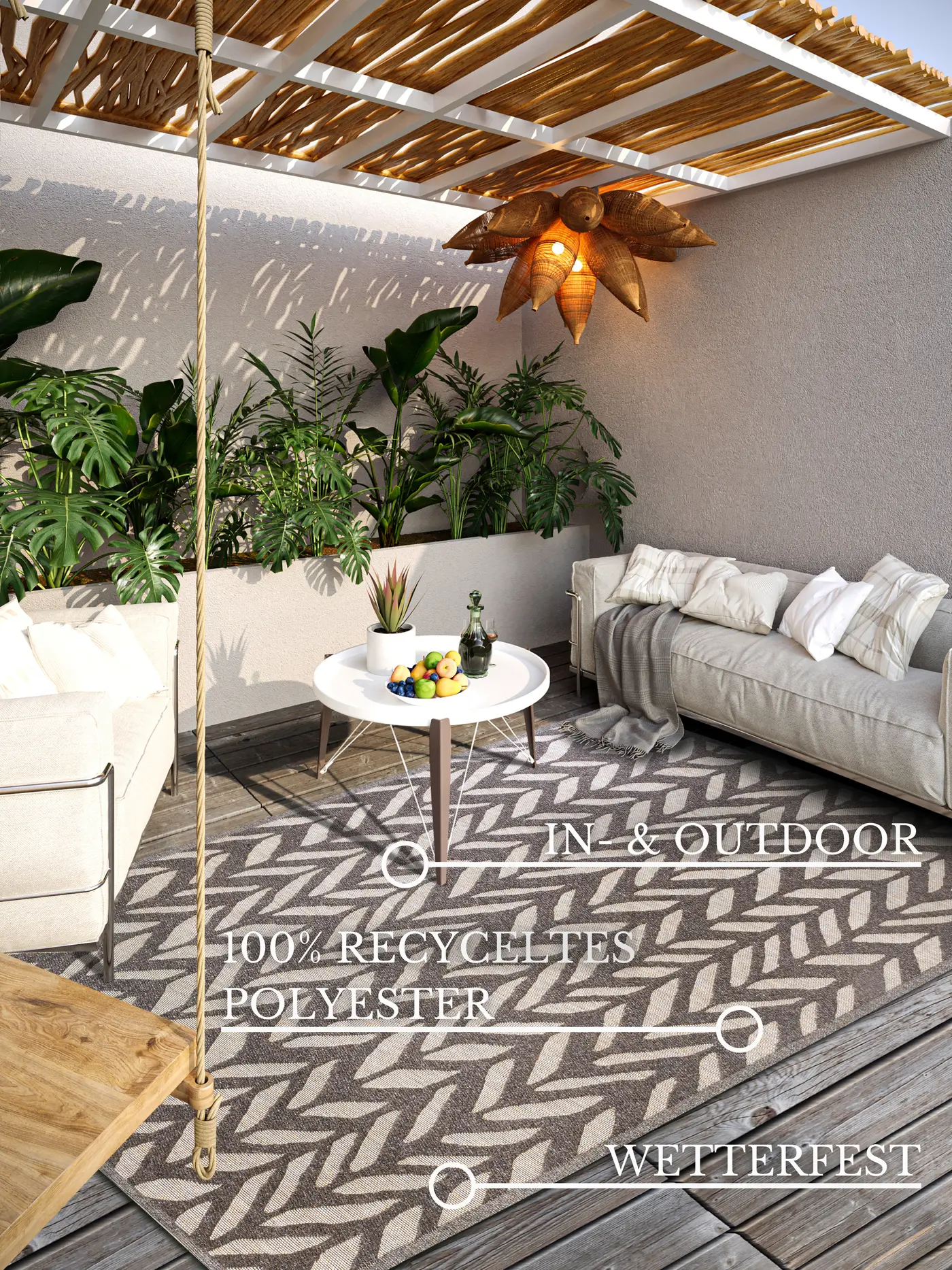 Villeroy & Boch 1883 In- & Outdoor Teppich Georgette Natur Braun Beige – Ansicht 3