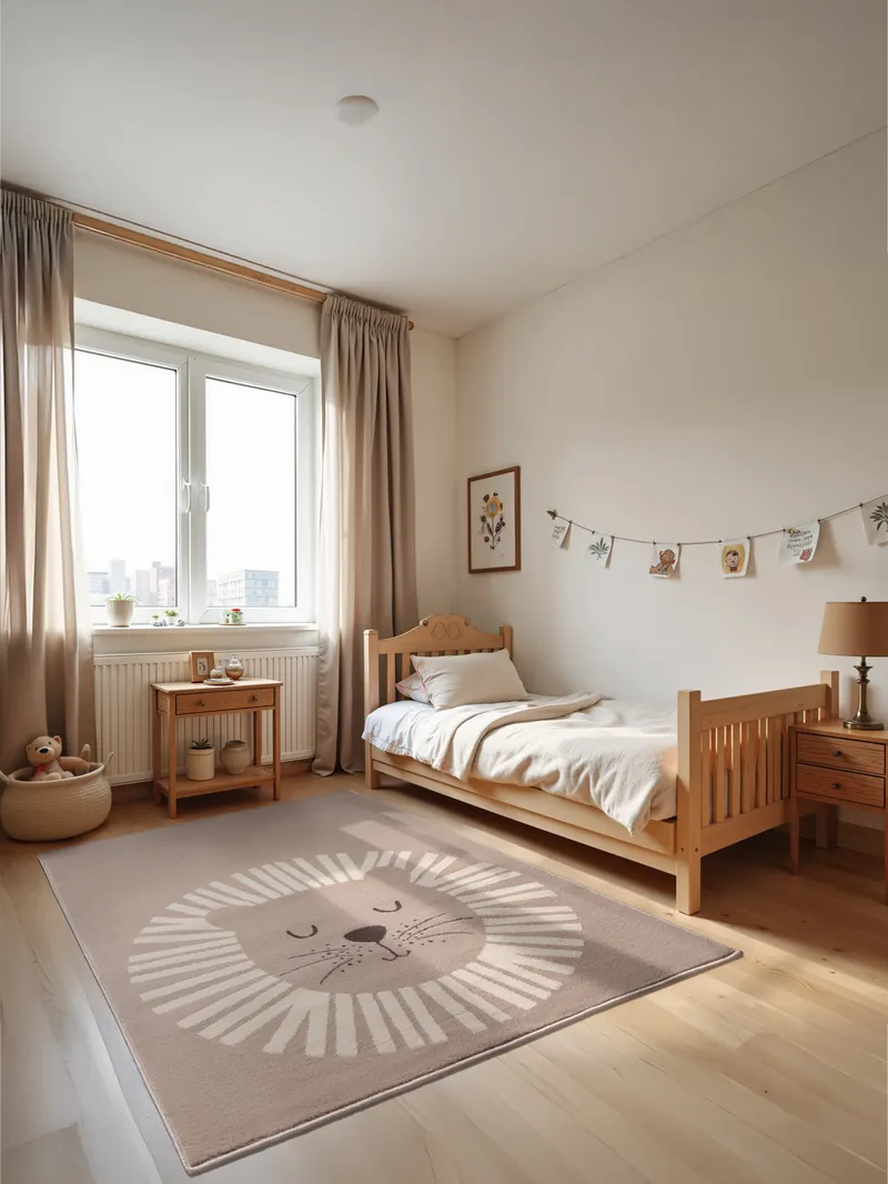 Hanse Home Adventures Kinderteppich Happy Lion Beige Creme