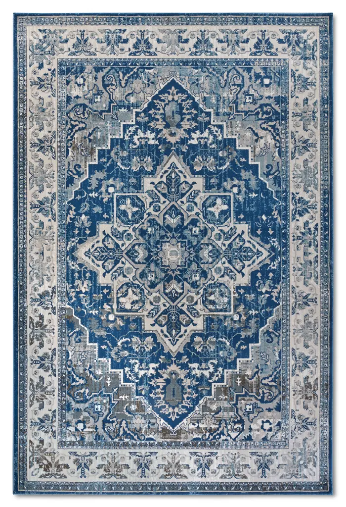 Villeroy & Boch 1869 Kurzflor Teppich Jehanne Blau Creme