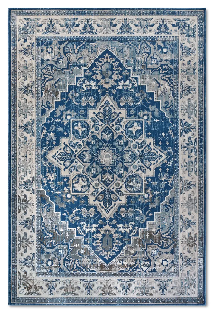Villeroy & Boch 1869 Kurzflor Teppich Jehanne Blau Creme