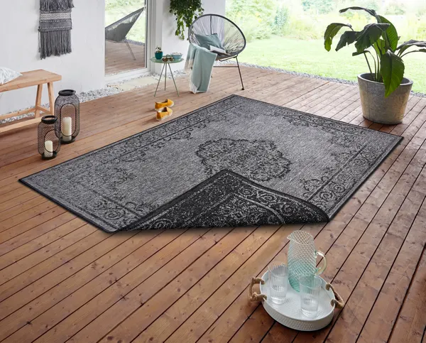 Hanse Home Twin Supreme In- & Outdoor Wendeteppich Cebu Night Silver