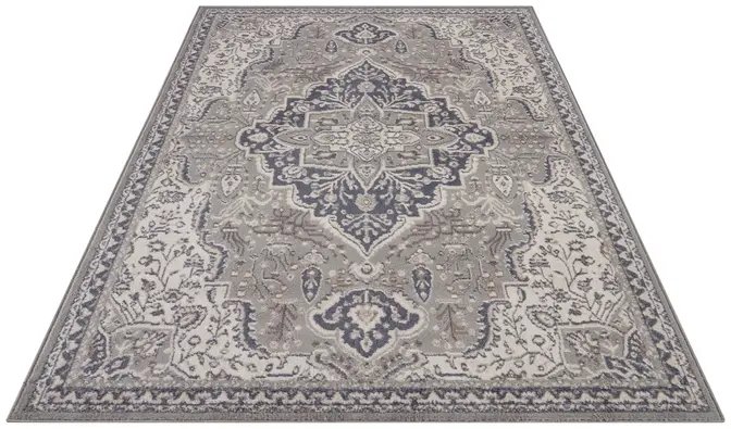 Hanse Home Terrain Designer Kurzflor Teppich Orken Grau Creme