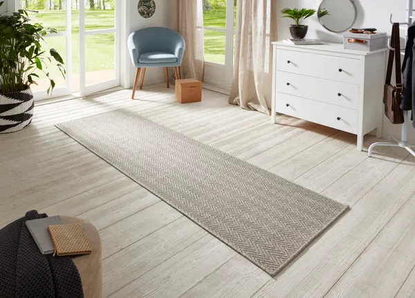 Hanse Home In- & Outdoor Flachgewebe Läufer Nature  in Sisaloptik 500 Grau Bunt