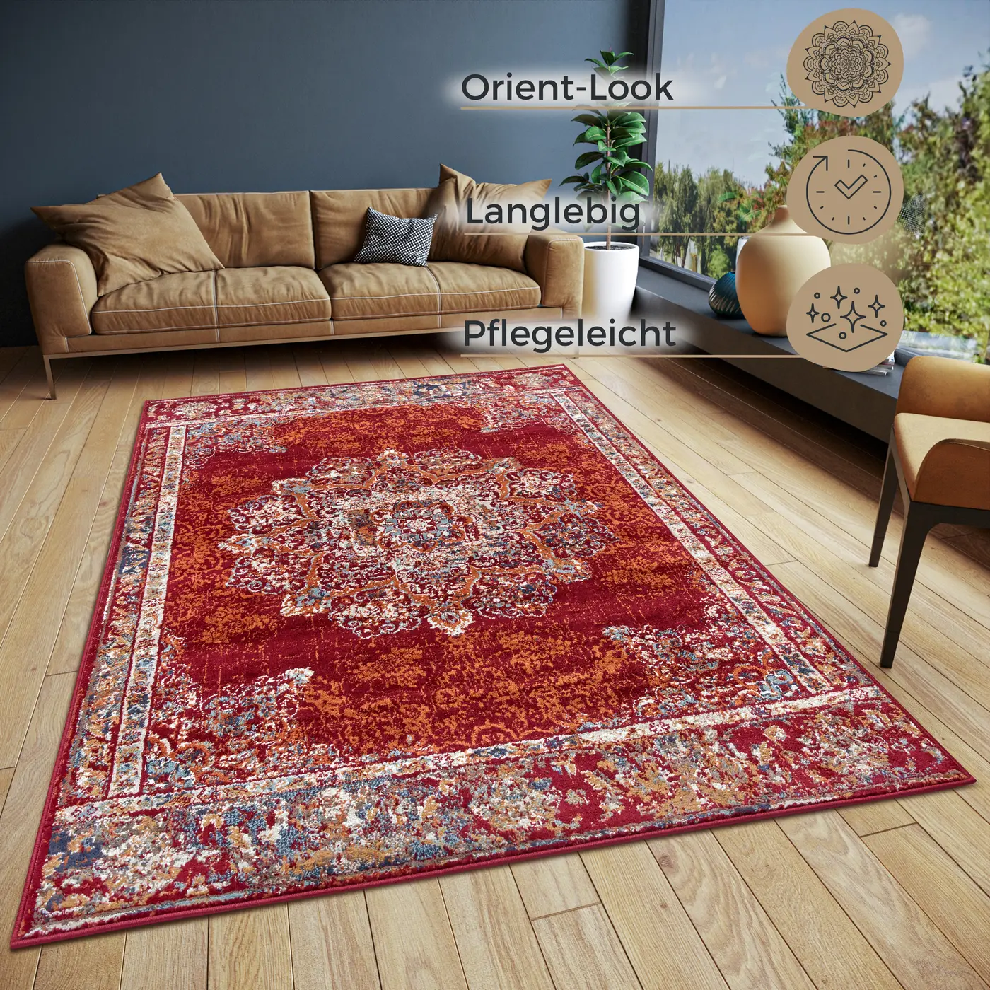 Hanse Home Orient Teppich Maderno Rot Multifarben – Ansicht 3