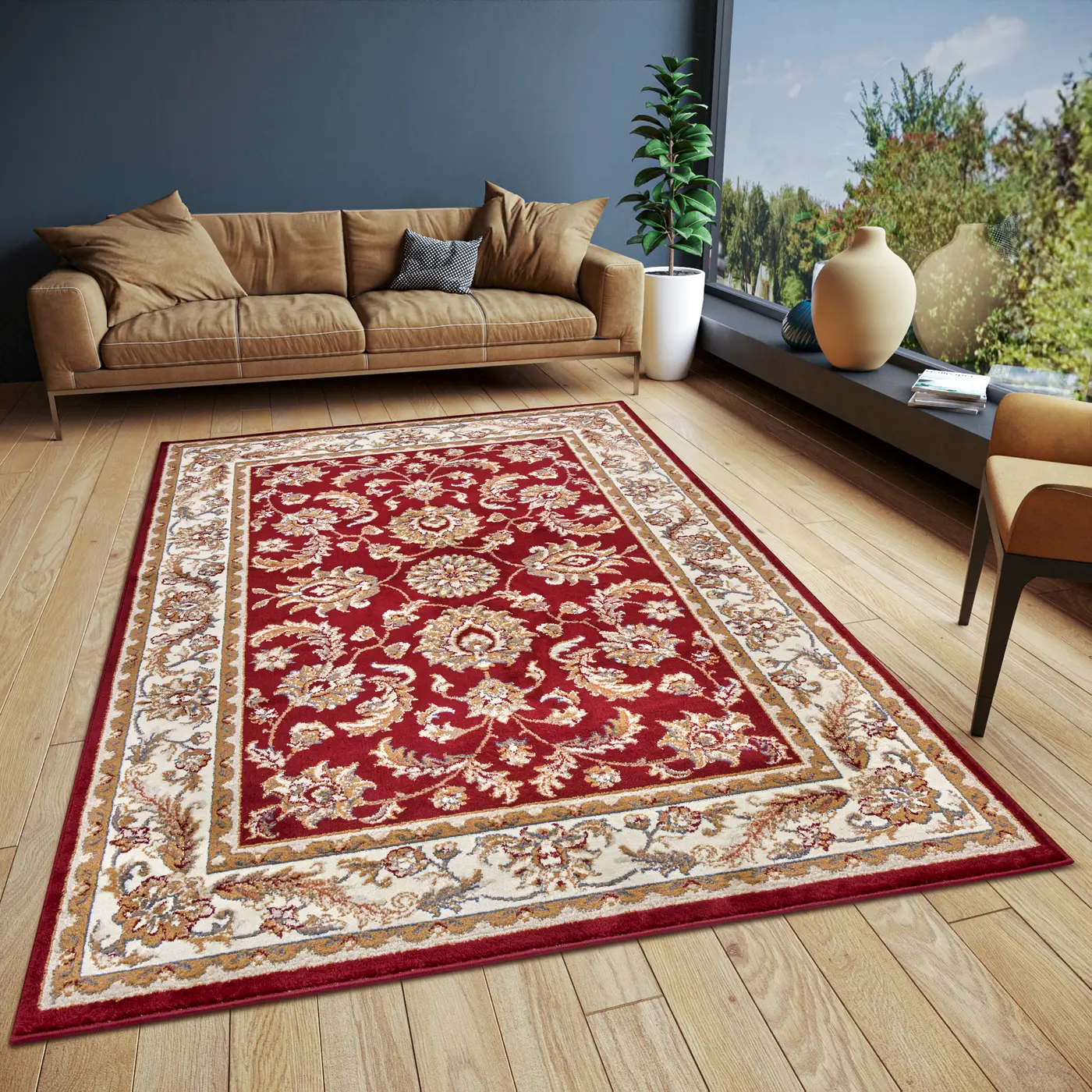 Hanse Home Orient Teppich Reni Rot Creme – Ansicht 2