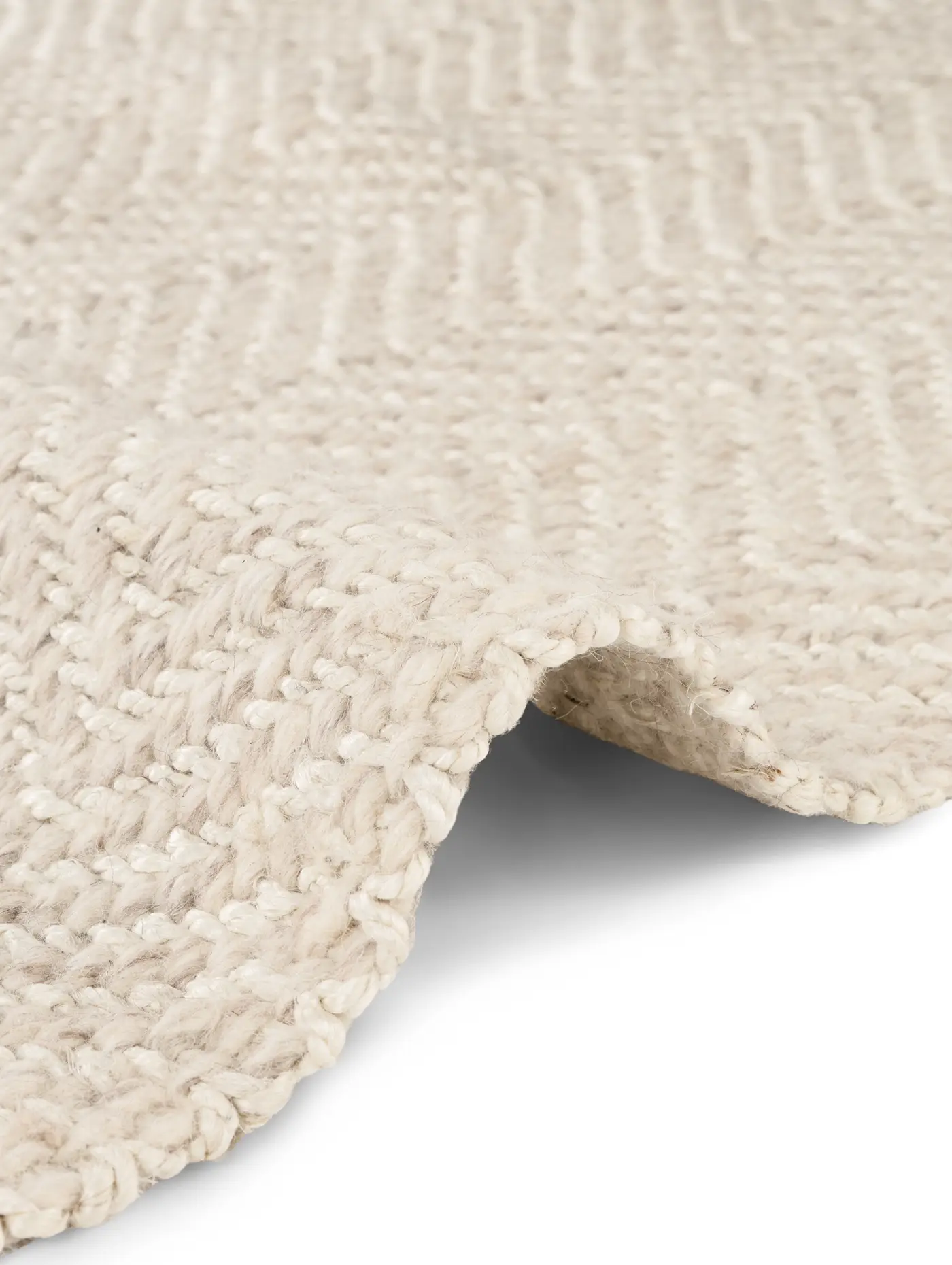 Elle Decoration Majoli Jute & Wollteppich Herringbone Majoli Natur Weiß – Ansicht 3