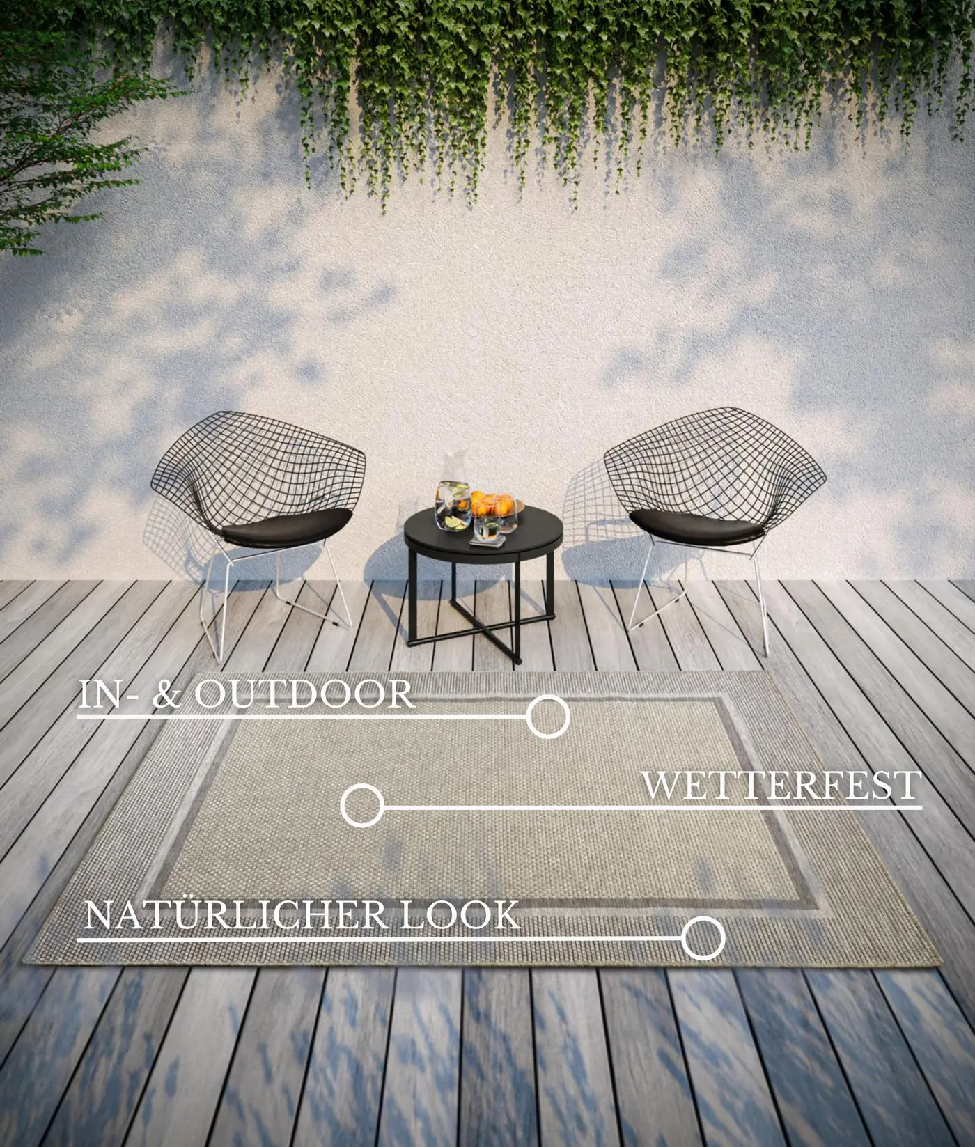 Villeroy & Boch 1836 In- & Outdoor Teppich Luitwin Natur Braun – Ansicht 3