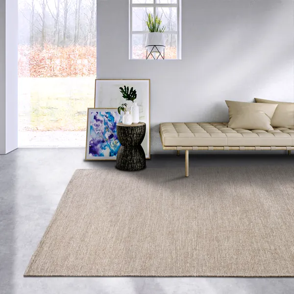 Elle Decoration Delhi Wollteppich Pradesh Linen Weiß