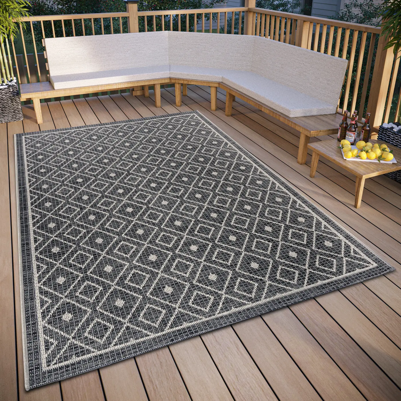 Hanse Home Clyde In- und Outdoor Teppich Lahal Grau Beige – Ansicht 2
