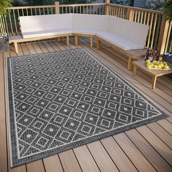 Hanse Home Clyde In- und Outdoor Teppich Lahal Grau Beige