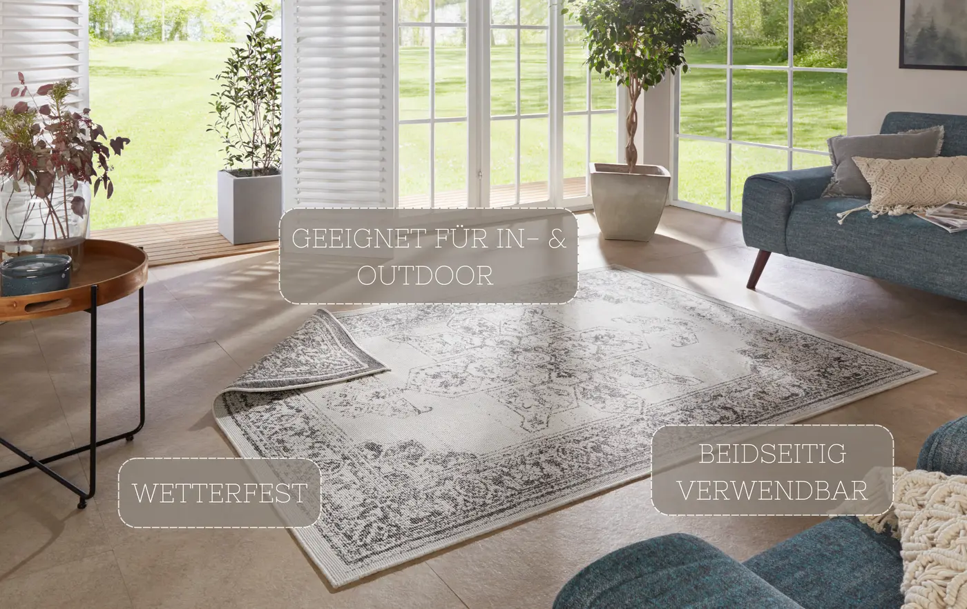Hanse Home Twin Supreme In- & Outdoor Wendeteppich Borbon Grau – Ansicht 3