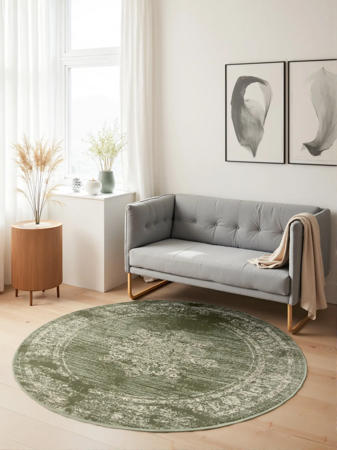 Hanse Home Gloria Kurzflor Teppich Rund Lydia Mint – Ansicht 2
