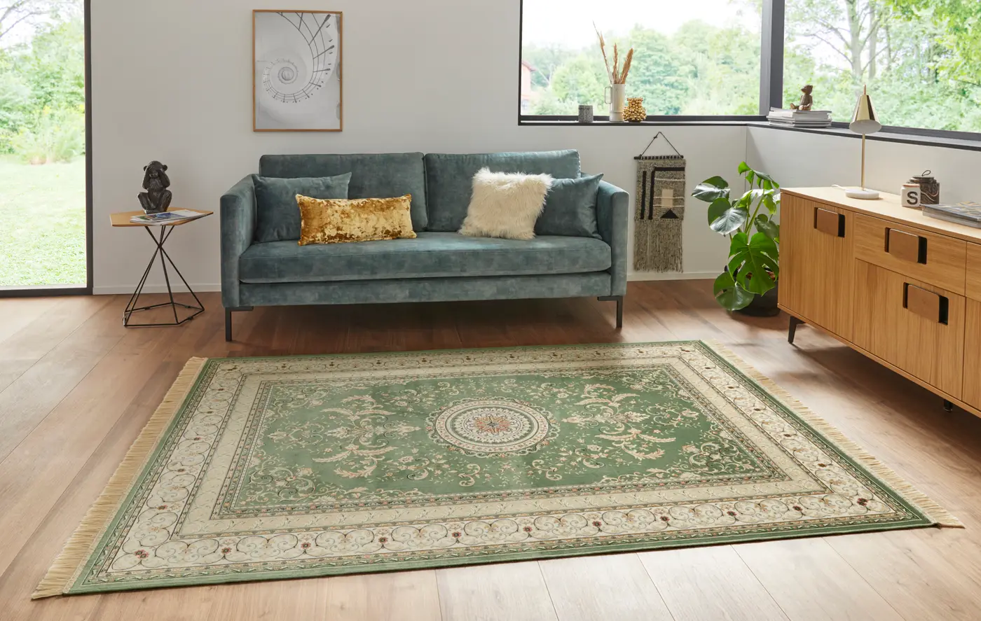 Hanse Home Naveh Kurzflor Teppich Antik Negar Grün – Ansicht 2