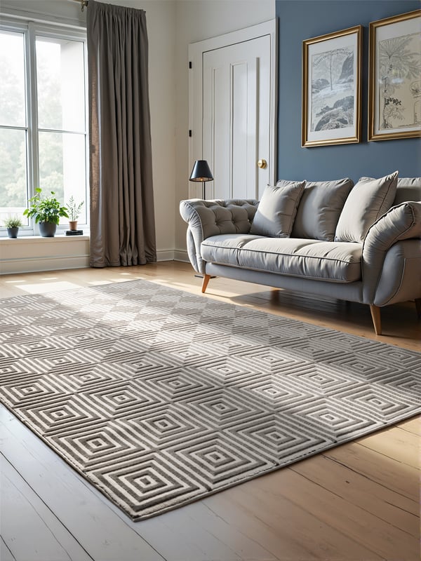 Sie Dekoration Perles Shortpile Teppich Turmaline Weiß Grau