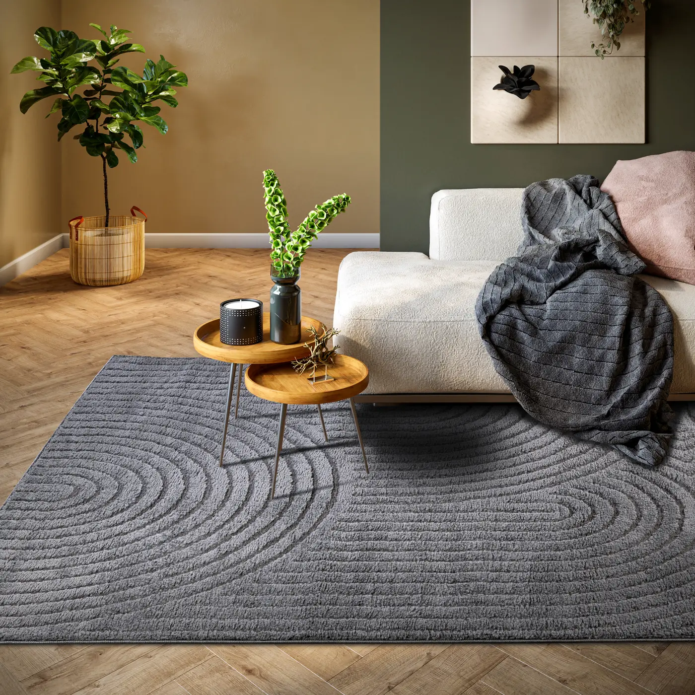 Elle Decoration New York Design Teppich Panglao Anthrazit – Ansicht 2