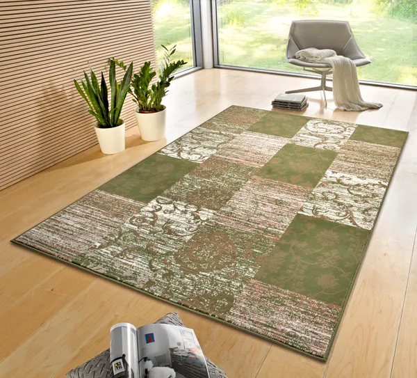 Hanse Home Gloria Designteppich Bloques Grün Creme