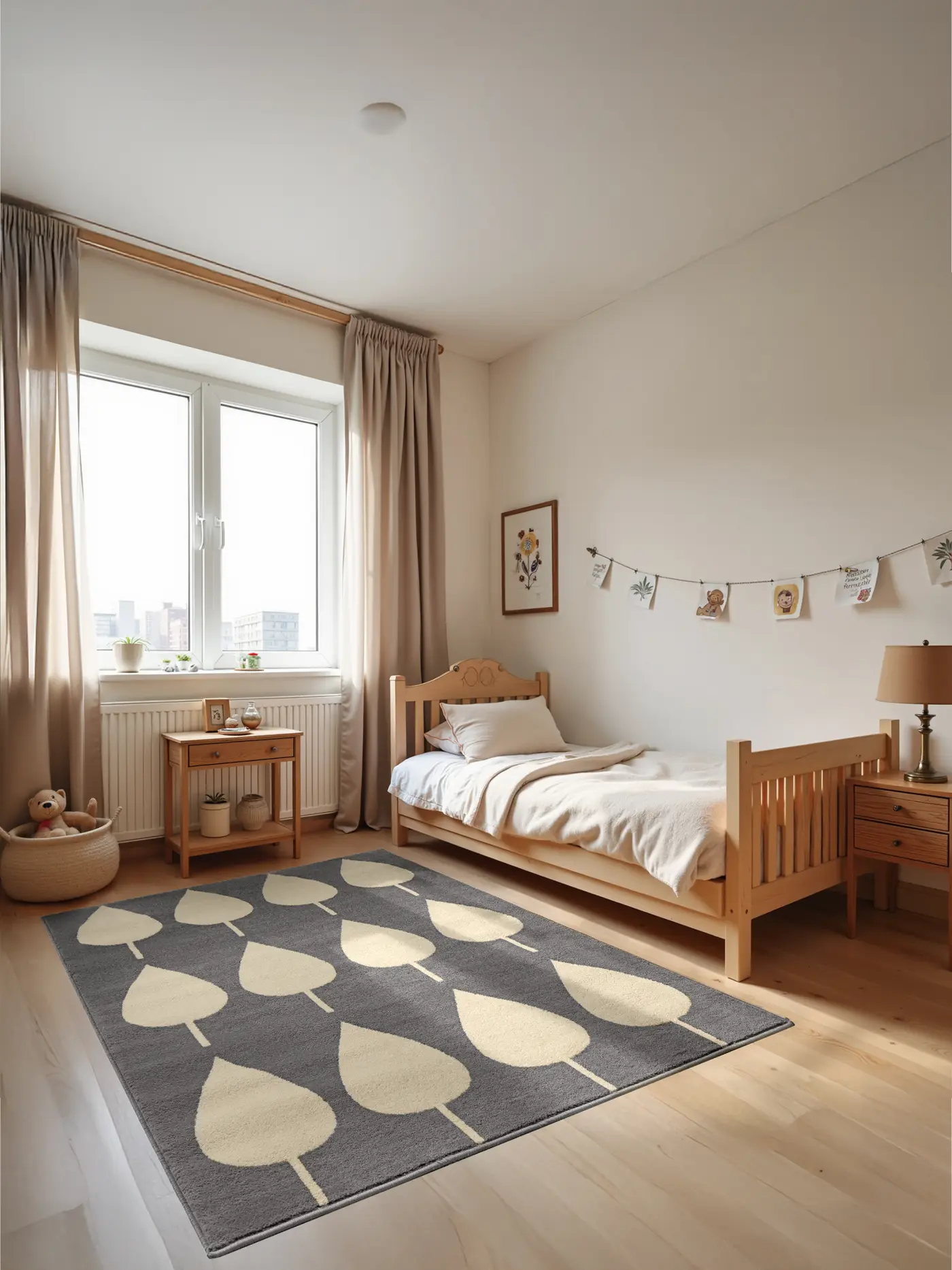 Hanse Home Adventures Kinderteppich Lovely Leaves Blau Creme – Ansicht 2