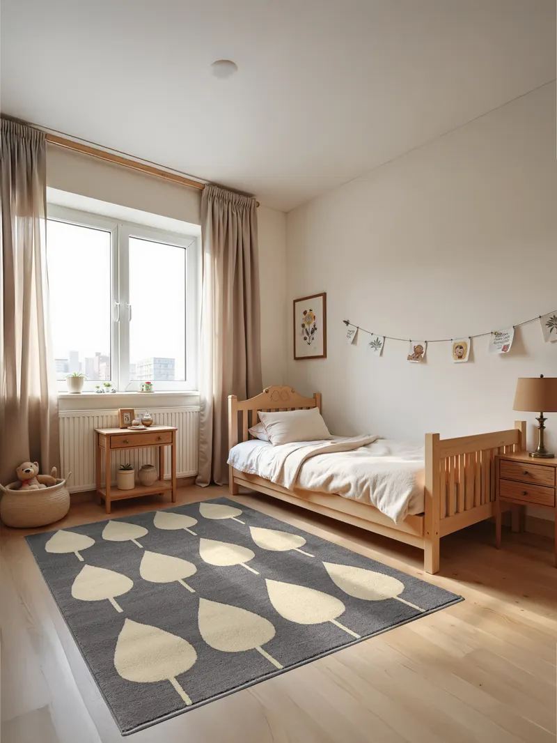 Hanse Home Adventures Kinderteppich Lovely Leaves Blau Creme