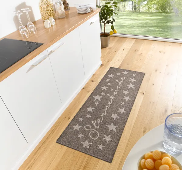 Hanse Home Cucina Anti-Slip Läufer Melierte Sterneküche Braun