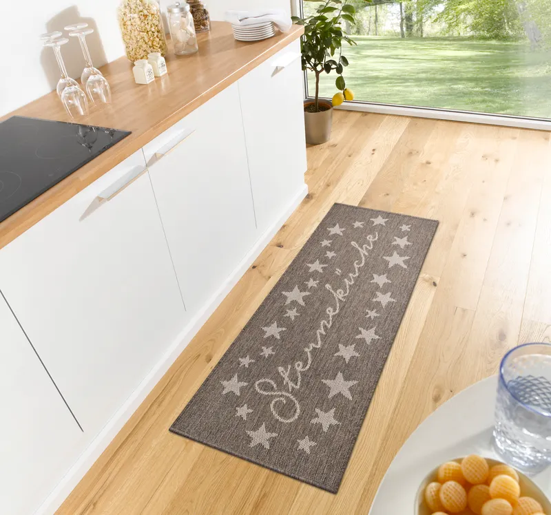 Hanse Home Cucina Anti-Slip Läufer Melierte Sterneküche Braun