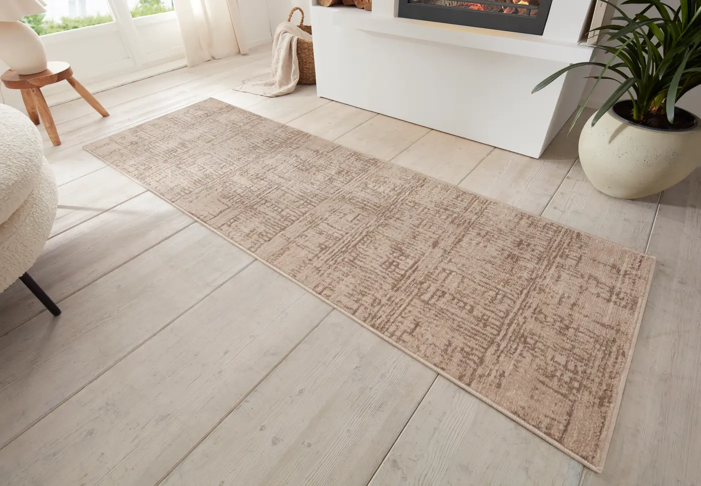 Hanse Home Terrain Designer Kurzflor Teppich Sole Creme Braun – Ansicht 2