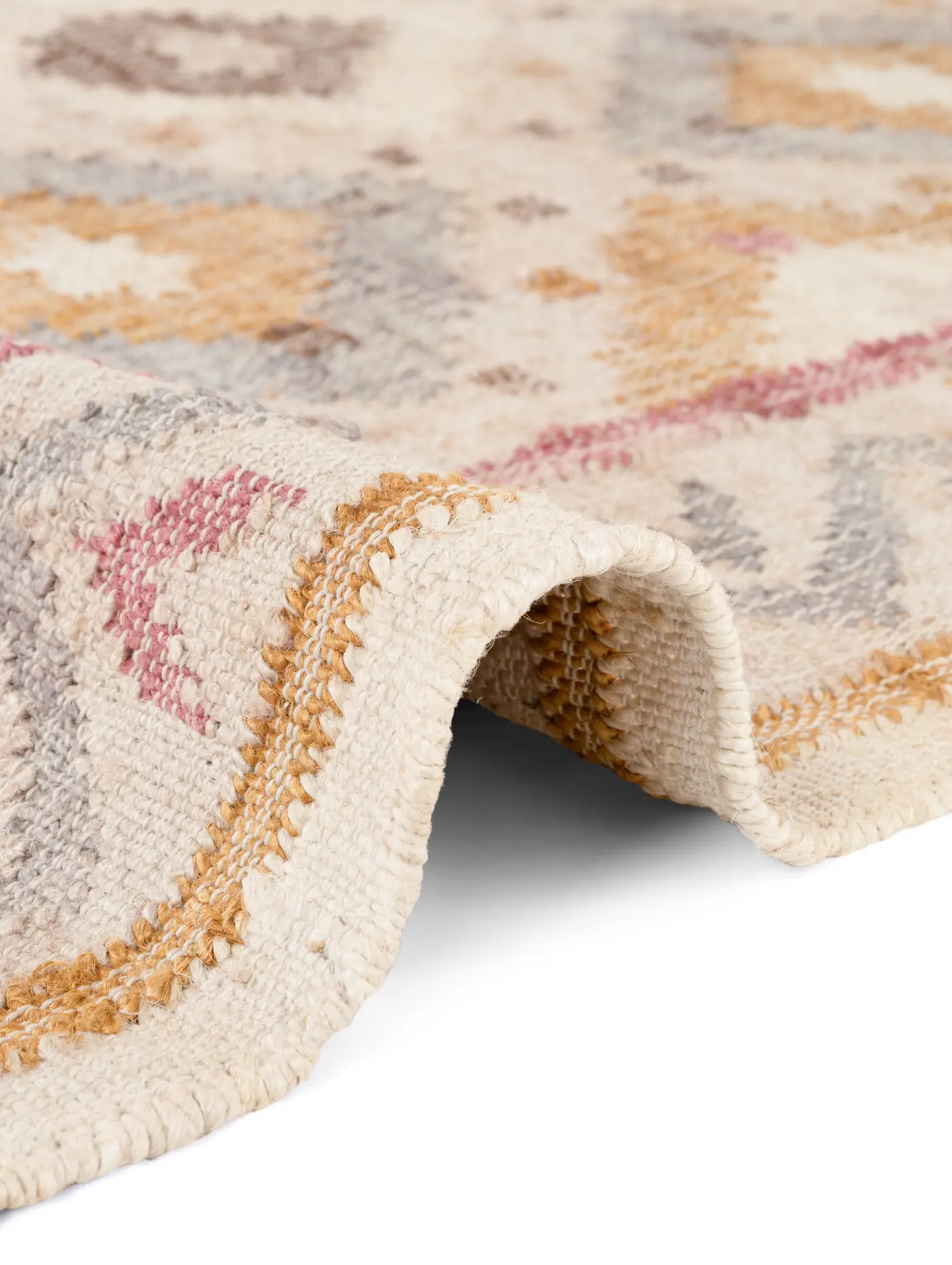 Elle Decoration Roya Afghan Kelim Teppich Imani Creme Multifarben – Ansicht 3