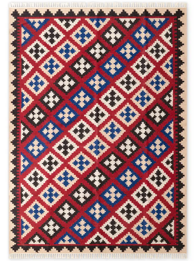 Hanse Home Kamal Afghan Kelim Teppich Rami Creme Multifarben