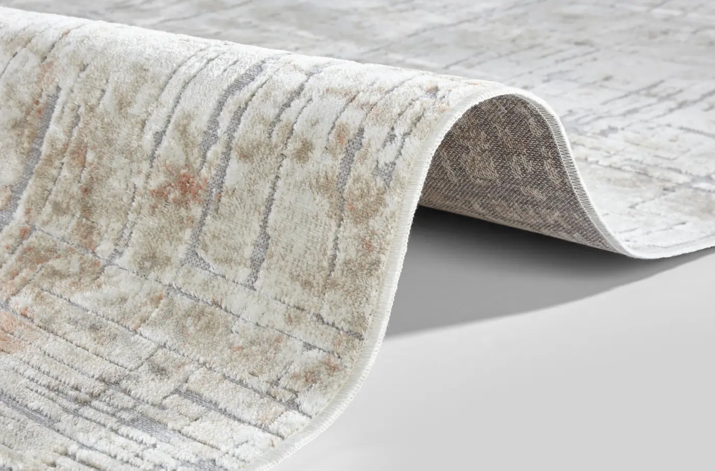 Elle Decoration Maywand Kurzflorteppich Chameis Beige Pfirsich – Ansicht 3