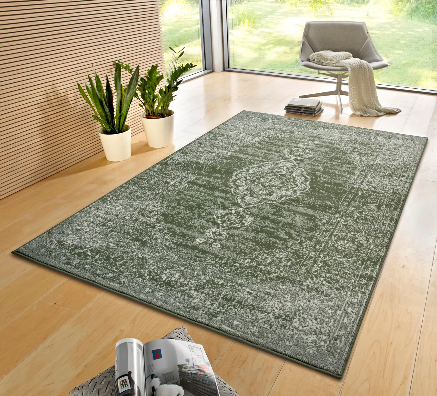 Hanse Home Gloria Designteppich Méridional Grün – Ansicht 2