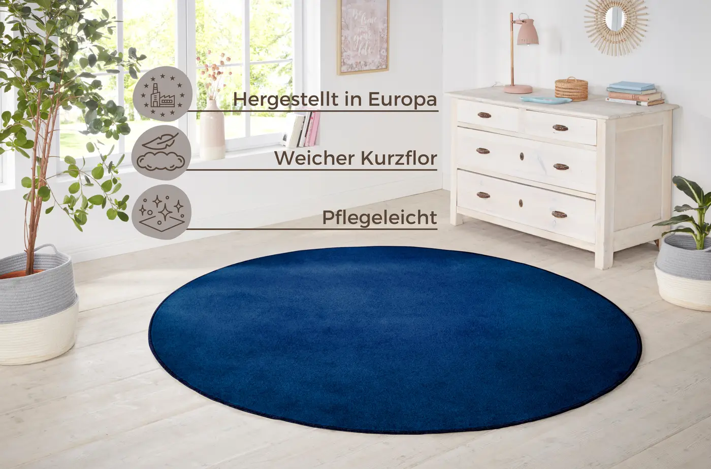 Hanse Home Nasty Teppich Rund Nasty Dunkelblau – Ansicht 3