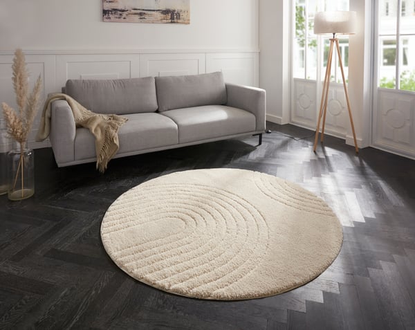 Hanse Home Norwalk Hochflor Teppich Rund Fergus Creme