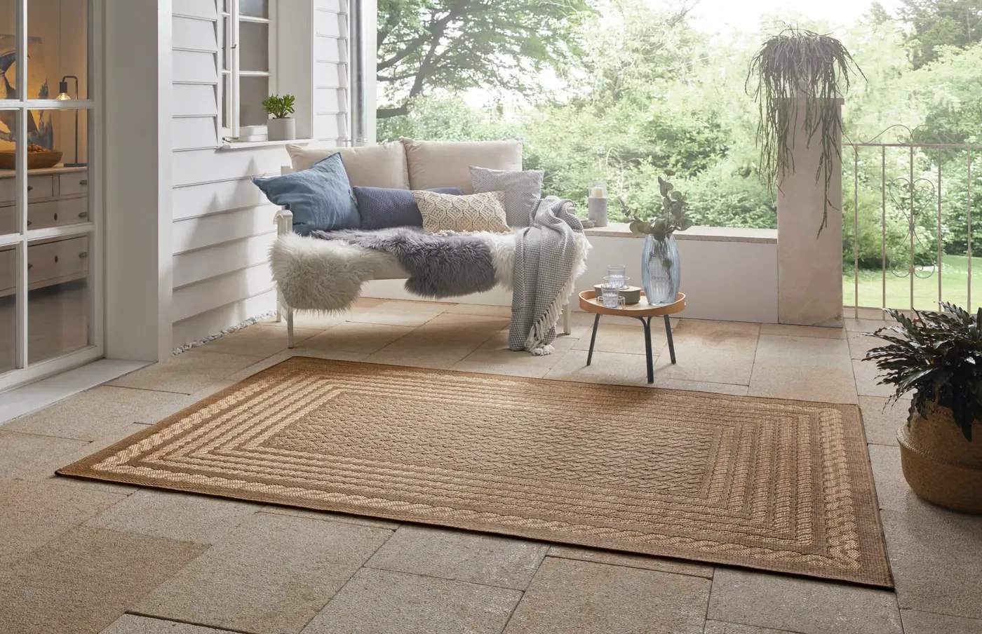 Hanse Home Forest In- & Outdoorteppich Limonero Beige Braun – Ansicht 2