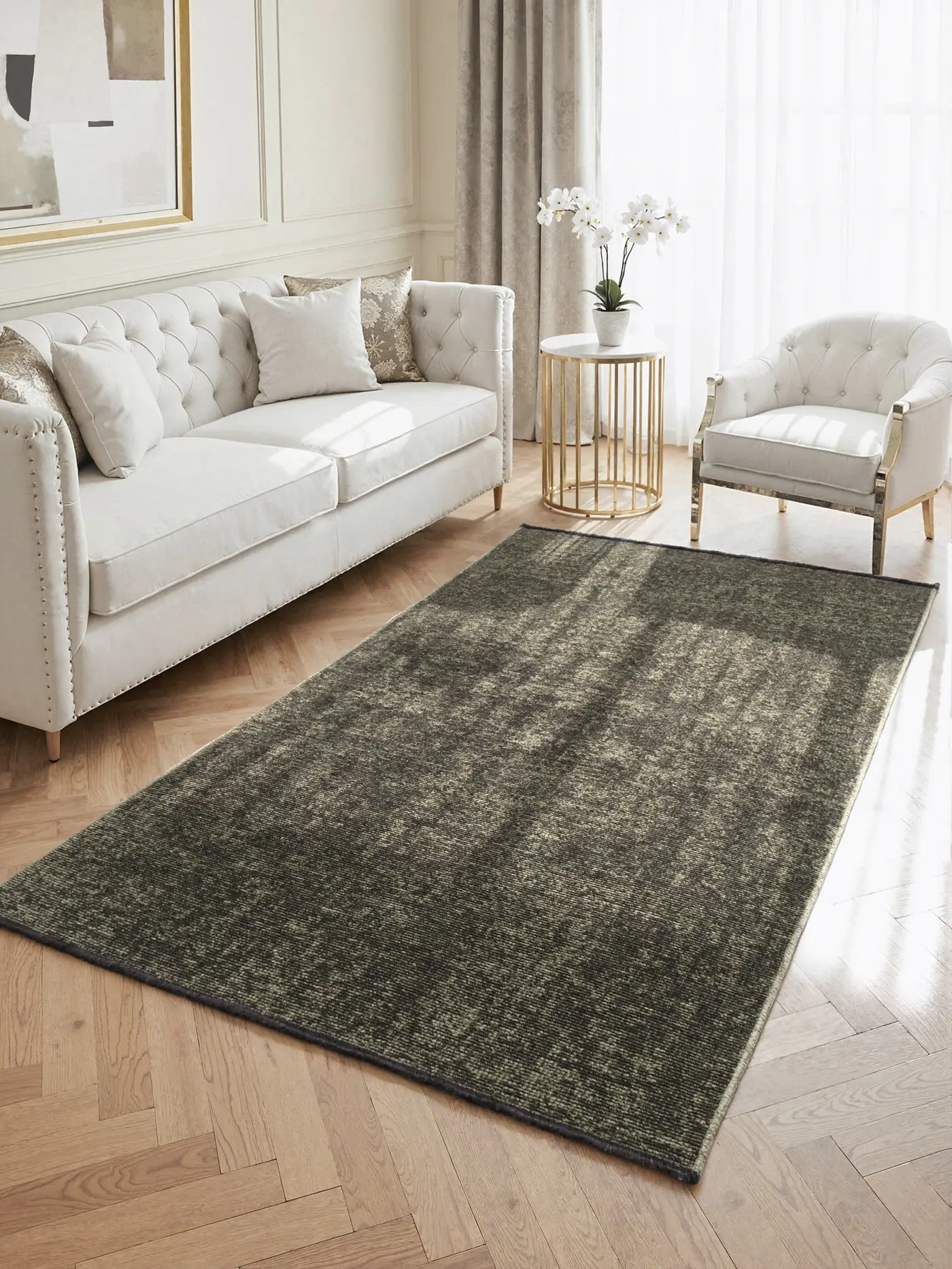 Elle Decoration Brilliance Kurzflor Teppich Prisma Grün – Ansicht 2